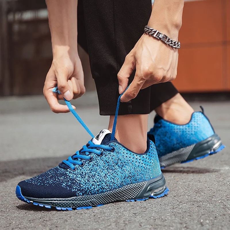 Men Running Shoes Breathable Casual Sneakers Outdoor Knitted Daily Sports Shoes Men's Sneakers