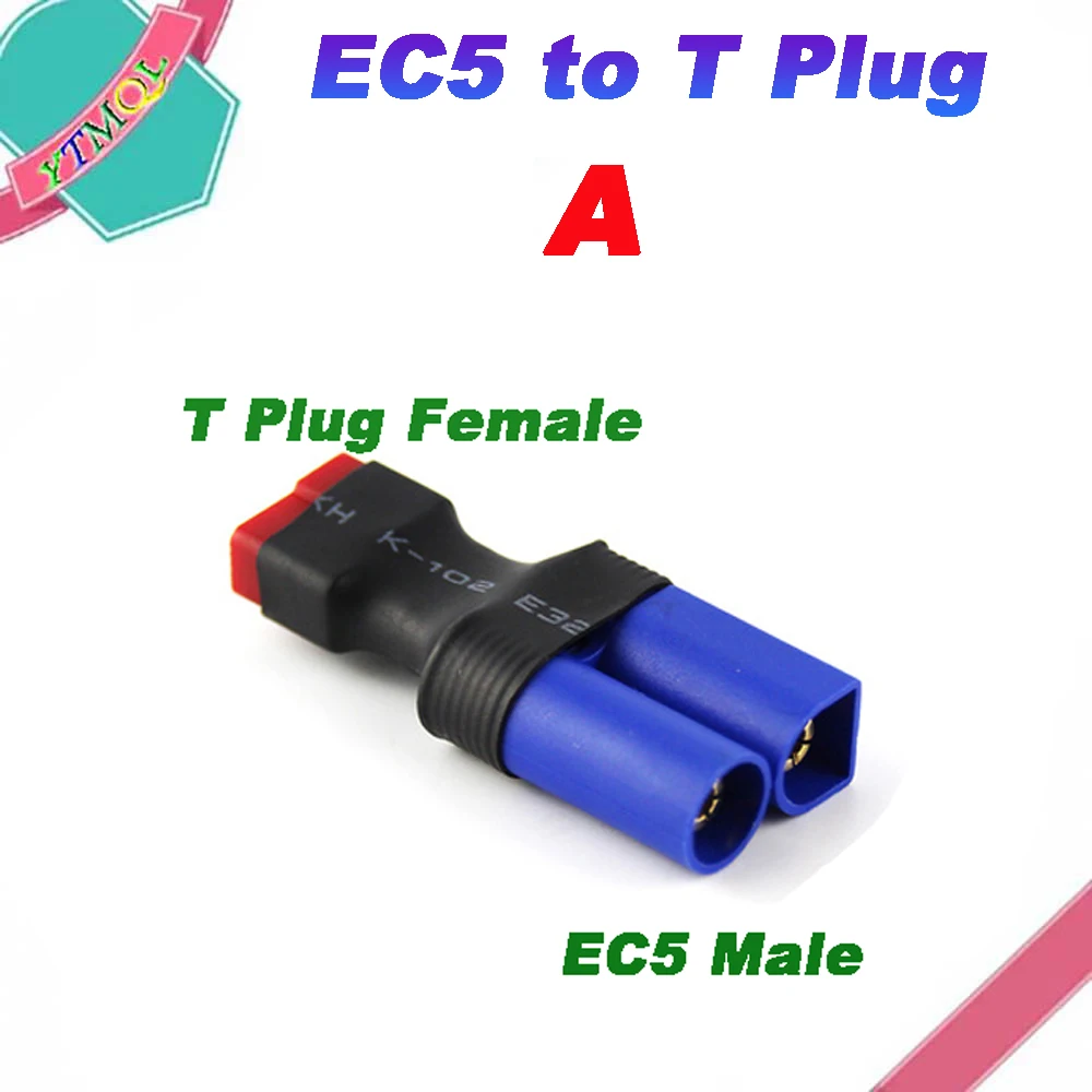 10-50Pcs EC5 to T Plug Female Male Connectors Banana RC Lipo Battery Control Parts DIY Adapter |