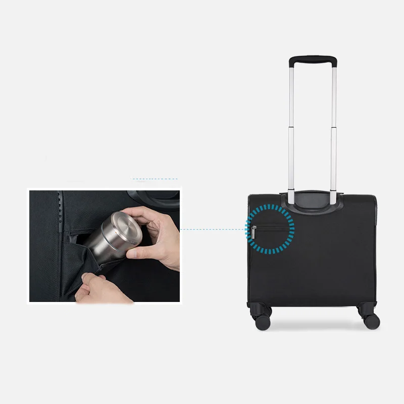 Hanke Brand Boarding Suitcase Travel Case Carry Ons Rolling Cabin Soft Spinner Wheels TSA LockWaterproof Luggage Travel Suitcase