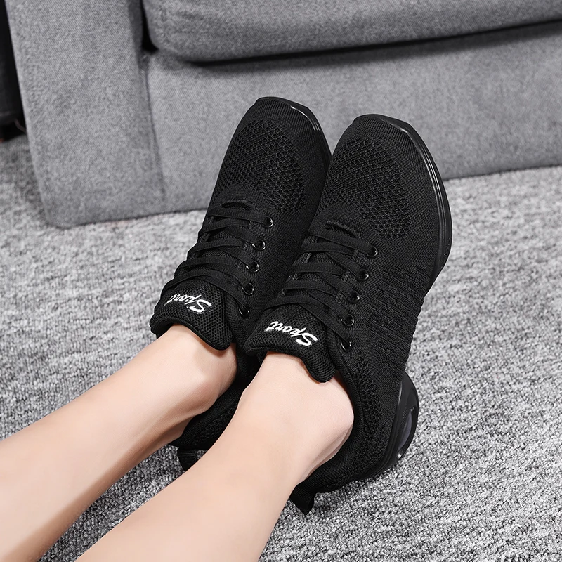 STRONGSHEN Dance Shoes Modern Jazz Hip Hop Shoes Lightweight Soft-Soled Shock-Absorbing Air-Cushion Dance Shoes For Women