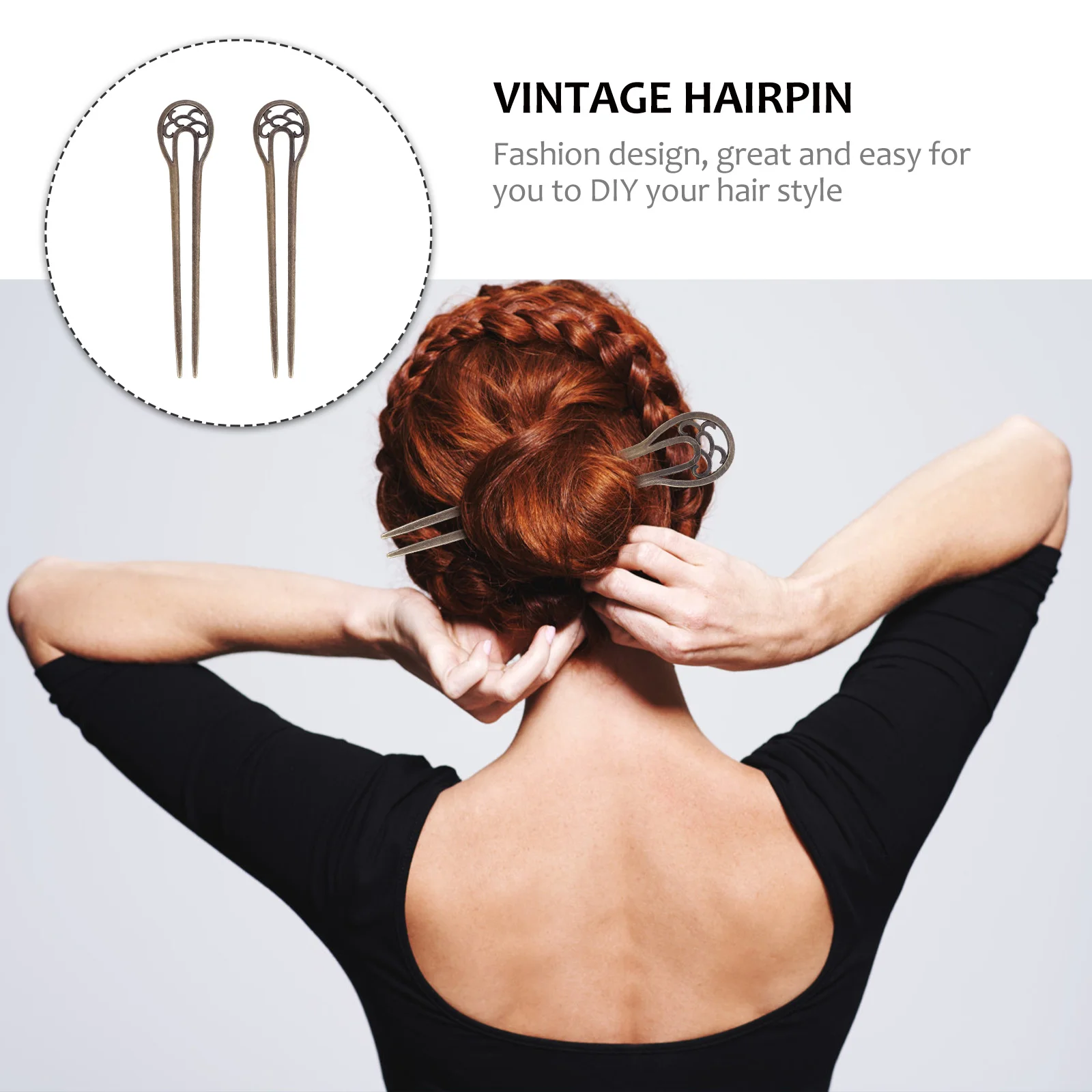 2 шт. палочки для еды украшают заколку волос в стиле ретро декоративные винтажные