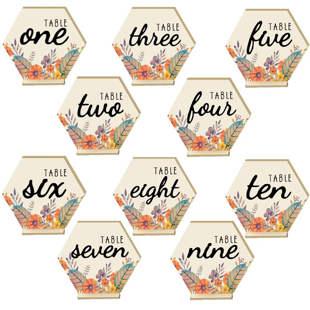 

10Pcs Wedding Wooden Table Cards English Alphanumeric Table Cards Handicraft Ornaments Party Direction Signs Table Numbers