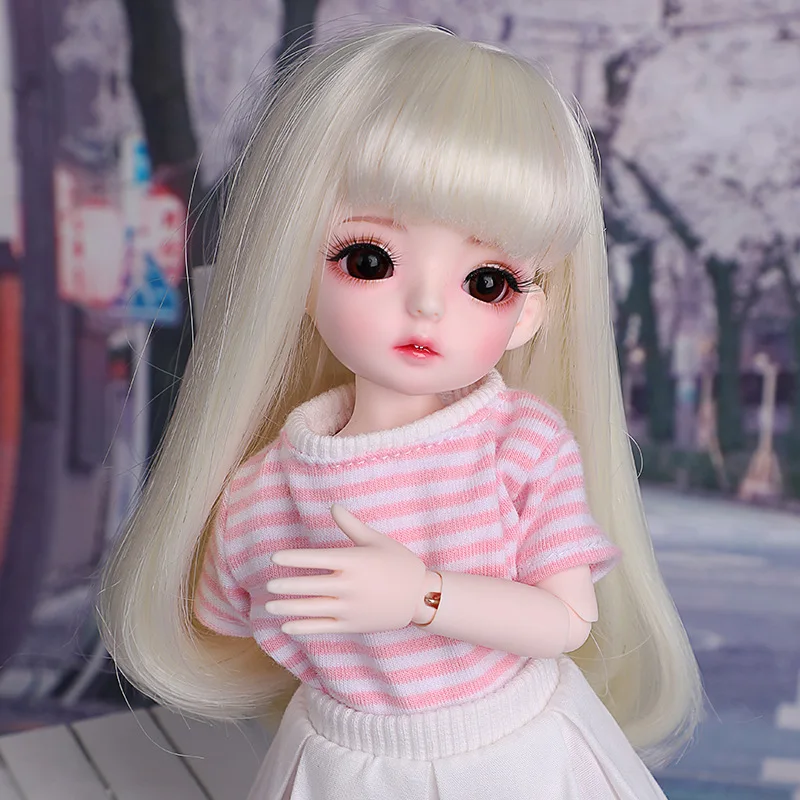 

Bjd 1/3 1/4 1/6 1/8 Wig High Temperature Long Kawaii Loli Straight Wig Silky Fiber Hair Accessories For MSD SD YOSD BJD Doll