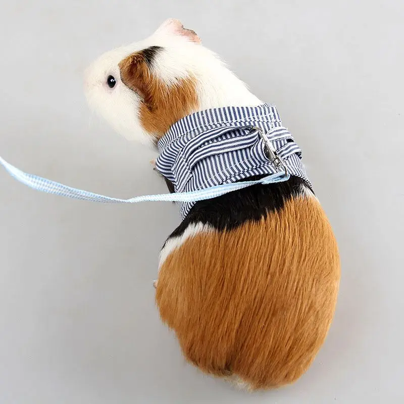 

Little Pet Hamster Guinea Pig Vest Harness Set Spring and Summer Cotton Clothes Pet Harness with Leash Small Animals Accessories