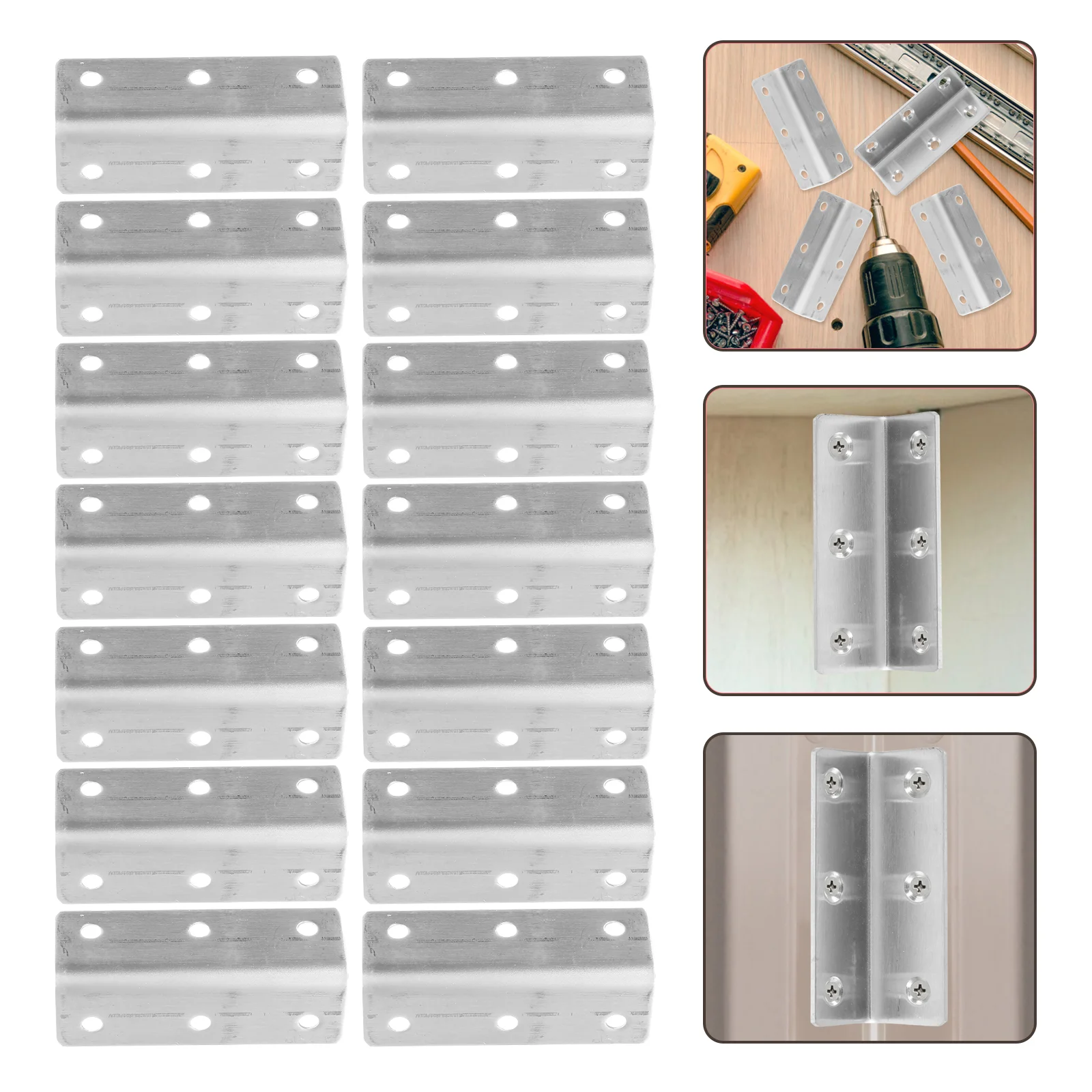 

20 Pcs Corner Bracket Angle Brackets Wood Tripod 90 Degree Stainless Steel Small