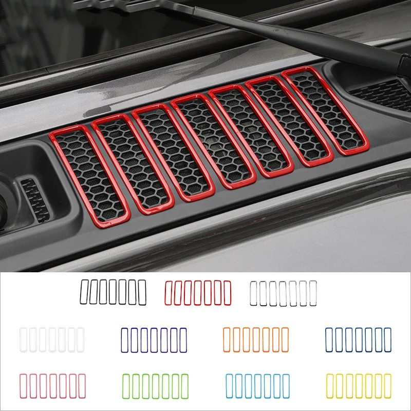 

Car Front Engine Hood Air Conditioning Ac Vent Decoration Cover Accessories For Jeep Wrangler Jl Gladiator Jt 2018 -2022