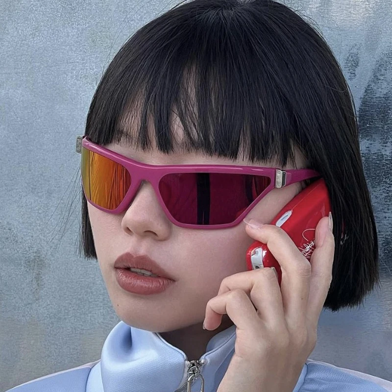 

Очки RBRARE оверсайз кошачий глаз для мужчин и женщин, спортивные роскошные брендовые зеркальные солнечные очки UV400