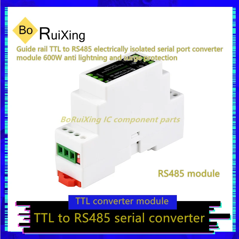 

1PCS/LOT TTL-To-RS485-B Guide Rail TTL To RS485 Electrically Isolated Serial Port Converter Module 600W Anti Lightning And Surge