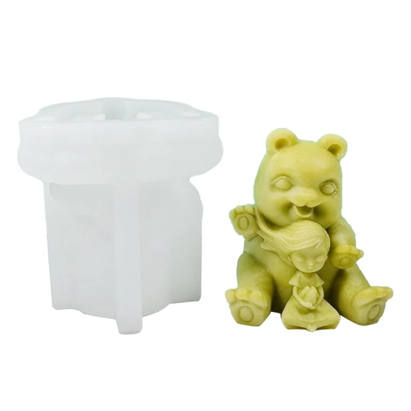 

Silicone Mold Bear and Girl Aromatherapys Candle Resin Molds Gypsum Ornaments Mold Home Dcoration Durable Tool DIY