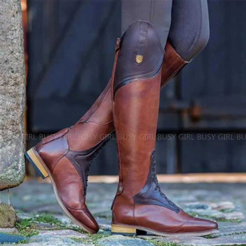 European and American autumn and winter over -knee boots