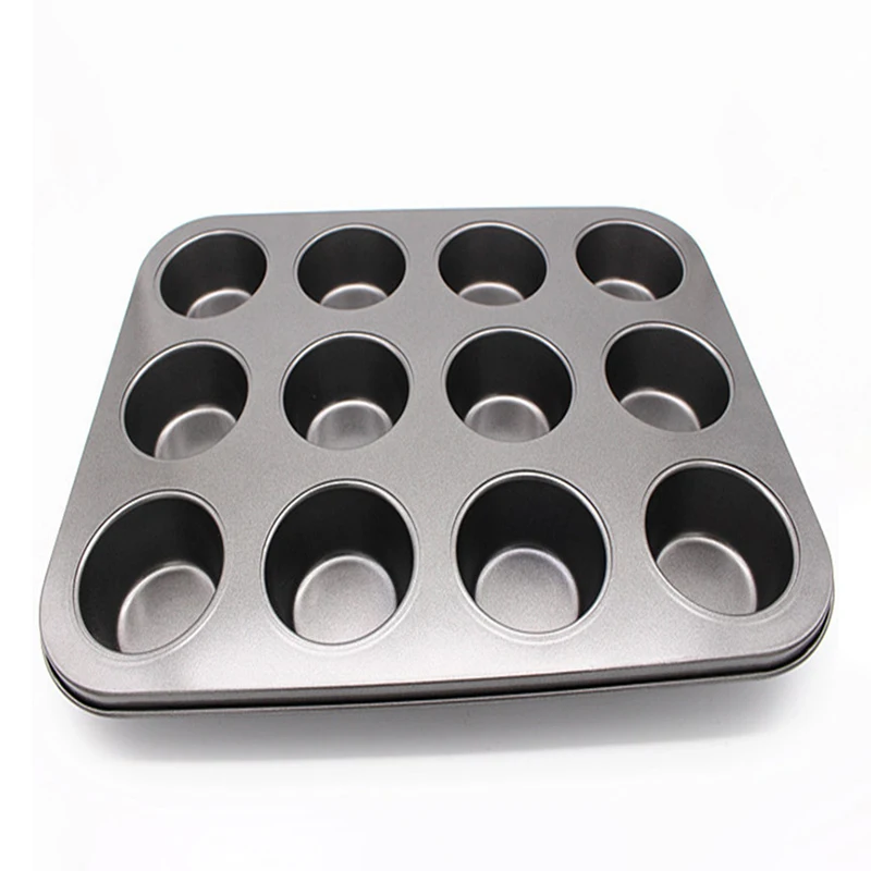 

12 Cups DIY Cupcake Baking Tray Tools Non-stick Steel Mold Egg Lollipop Sphere Maker Baking Mold Ice Tray Baking Mold kitchen