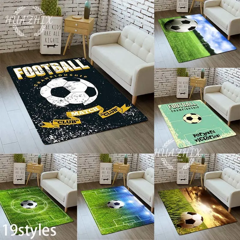 

3D Football Rugs Soccer Boys Play Carpet for Home Living Room Decor Kitchen Mat Parent-child Games Floor Accessories Non-slip
