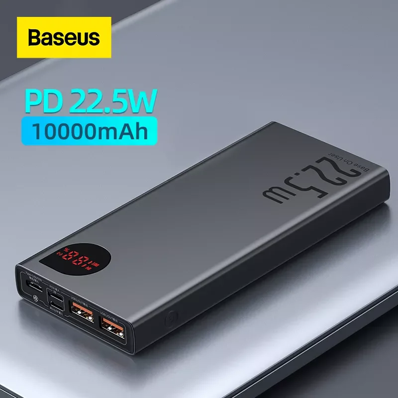 

NEW Baseus Power Bank 10000mAh with 22.5W PD Fast Charging Powerbank Portable Battery Charger For iPhone 14 13 12 Pro Max Xiaomi