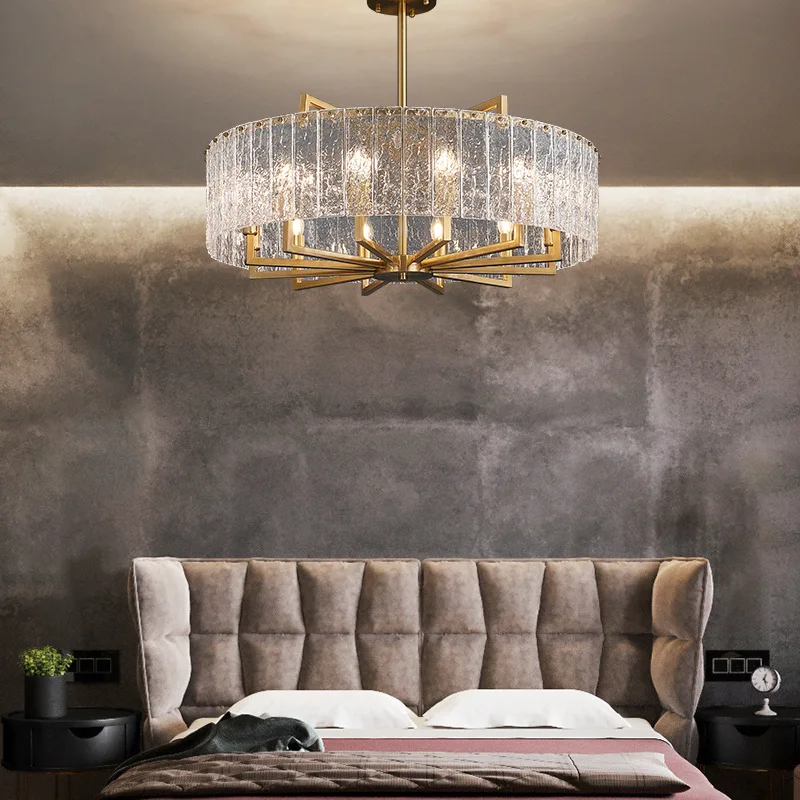 

Water Ripple Glass Restaurant Chandelier Post-Modern Creative Design American Luxury Living Room Home Decor Led Lighting Fixture