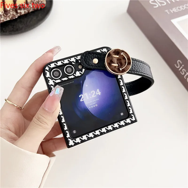 3D милый леопардовый чехол с ремешком на запястье для Samsung Z Flip 6 5 4 3 2 1 Zflip5 модный