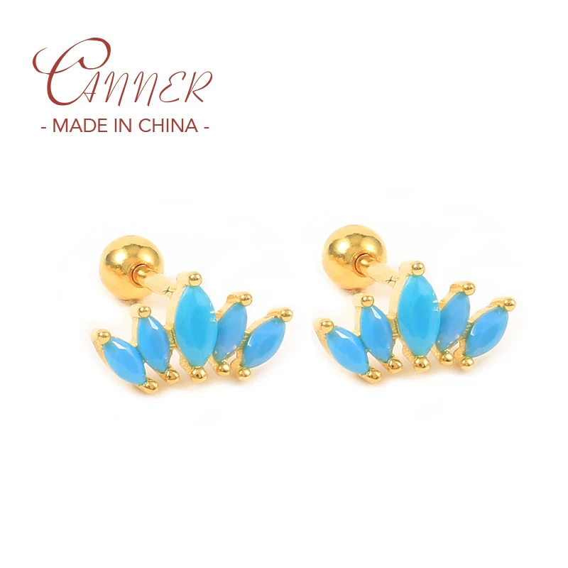 

Серьги-гвоздики женские из серебра 925 пробы с бирюзой