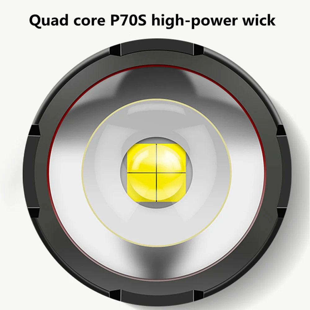 Фонарик высокой мощности с металлическим переключателем и телескопическим