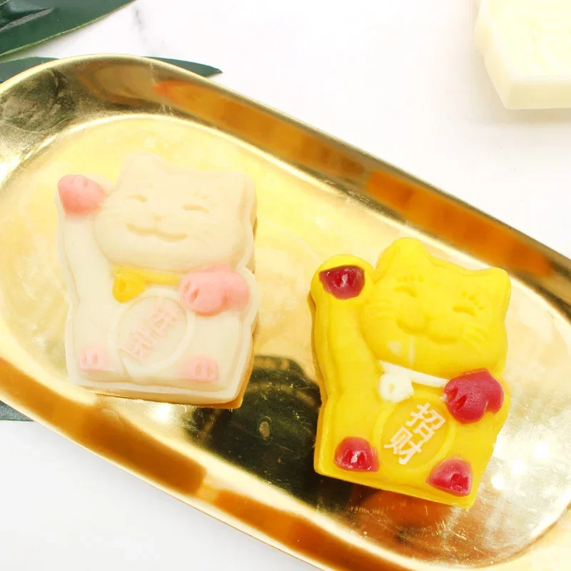 Лунная Форма Для Торта Happy Cat Moon Festival Осенний Средний Пластиковый Ручной Пресс