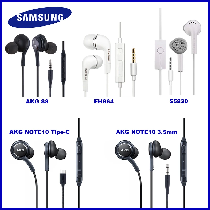 

Original Samsung AKG Series Earphones Headsets With Built-in Microphone 3.5mm/Type-C In-Ear wire-controlled EO-IG955/EHS64/EHS61