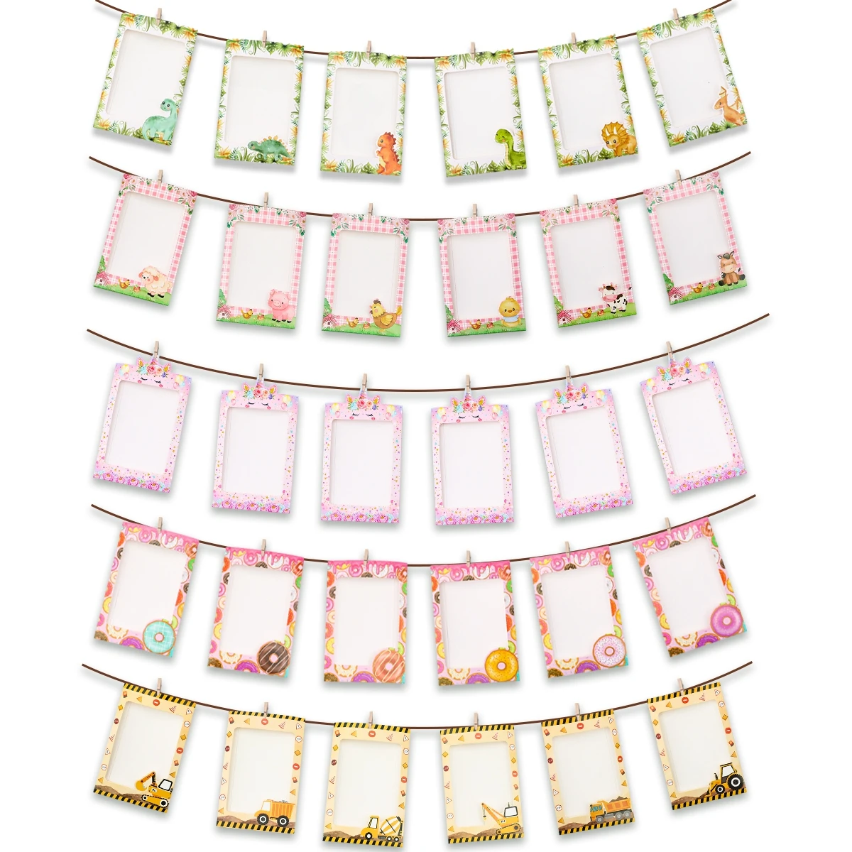 Фоторамка на день рождения баннер единорог Пончик фото гирлянда первый