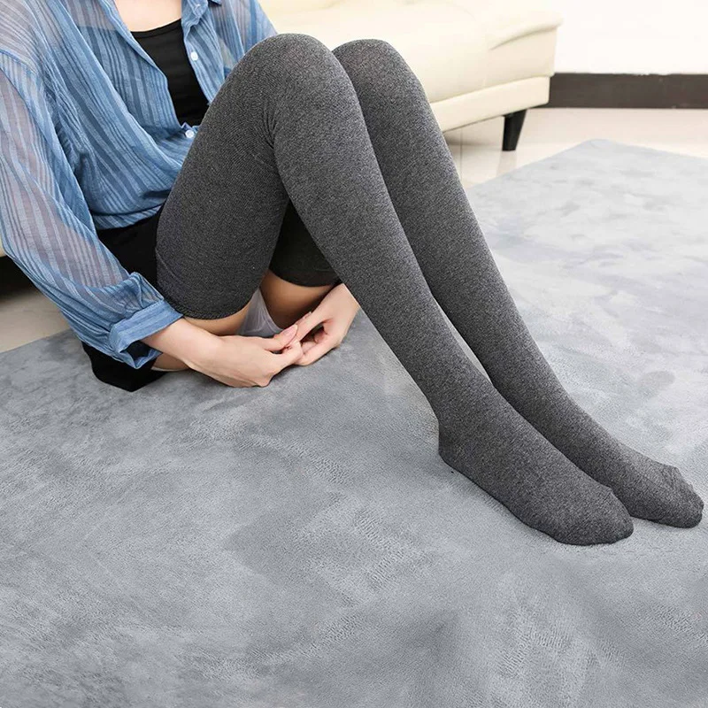 Elasticity Soft Over Knee Socks for Women Autumn Winter Thigh High Stocking Comfortable Elasticity Cotton Solid Color Stocking