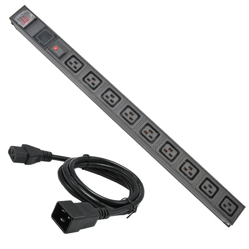 

PDU Power Strip C19 output Multiple SOCKET 9AC socket With current display meter IEC320 C14 port with 16A overload protection