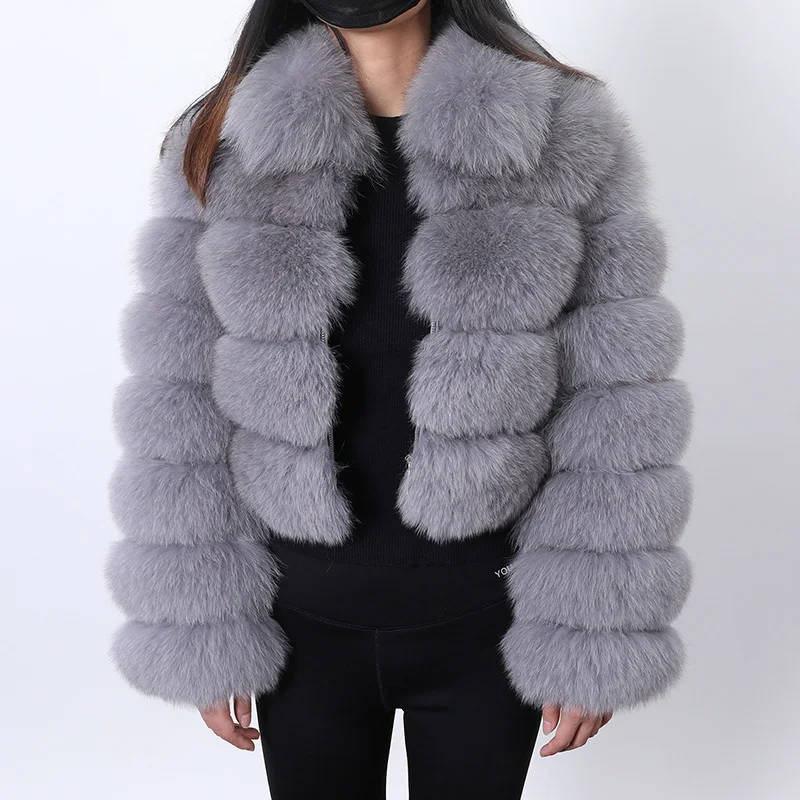2022 Top Winter Jacket Real Fox Boutique Fur Coats Long -Sleeve Multi -Color Fur Coat Natural Fur Fur Coat Women
