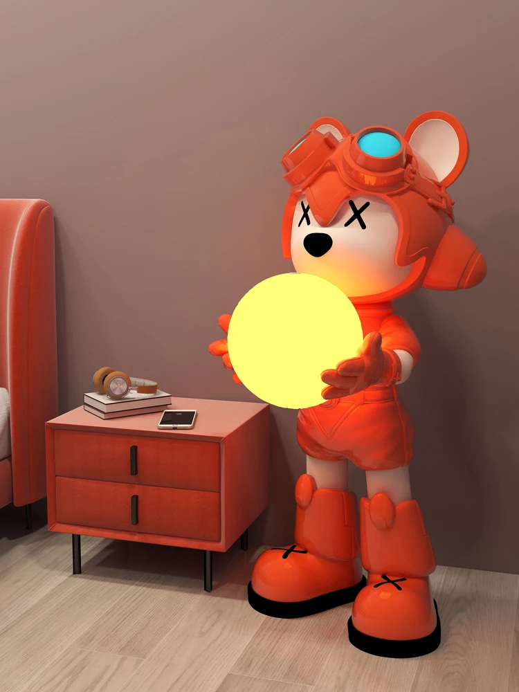 Мультяшный медведь статуя украшение для гостиной модная скульптура современное