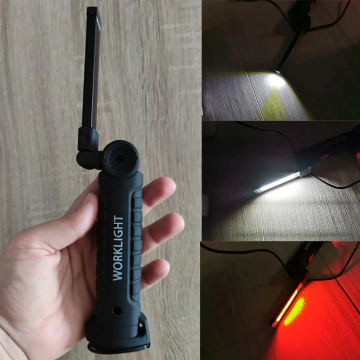 USB перезаряжаемый фонарик для кемпинга рабочий свет с магнитом и крючком IP64