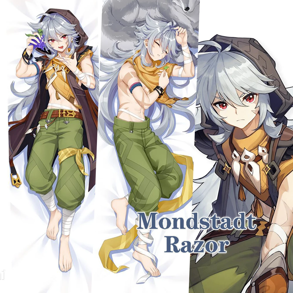 

Genshin Impact Razor Dakimakura Cover Anime Theme Custom Pillowcase 2 Sided Printed Pillow Soft Cushion Bolster Case