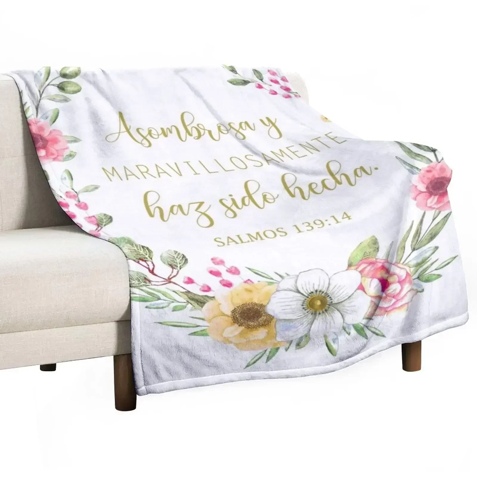 Asombrosa y maravillosamente haz sido hecha spanish bible verse Throw Blanket Giant Sofa funny gift Blankets