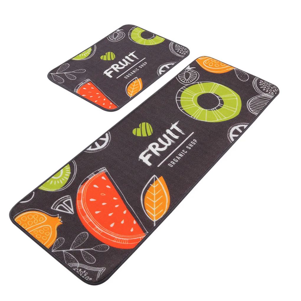 

2Pcs Non-slip Door Mats Kitchen Anti-Skid Floor Rugs Water Oil Absorbing Bathroom Doormat