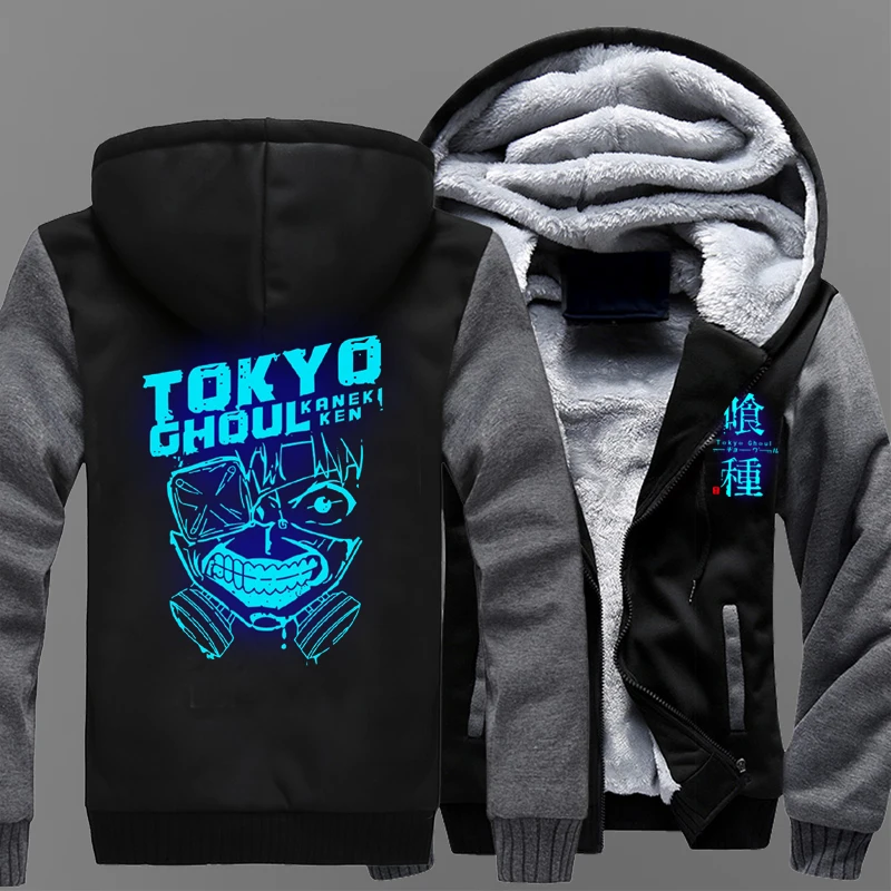 

Men Hoodie Plush Padded Coat Luminous Thermal Fleece Jacket Winter Warm Cardigan Thickened Outerwear Casual Blazer Sportwear New