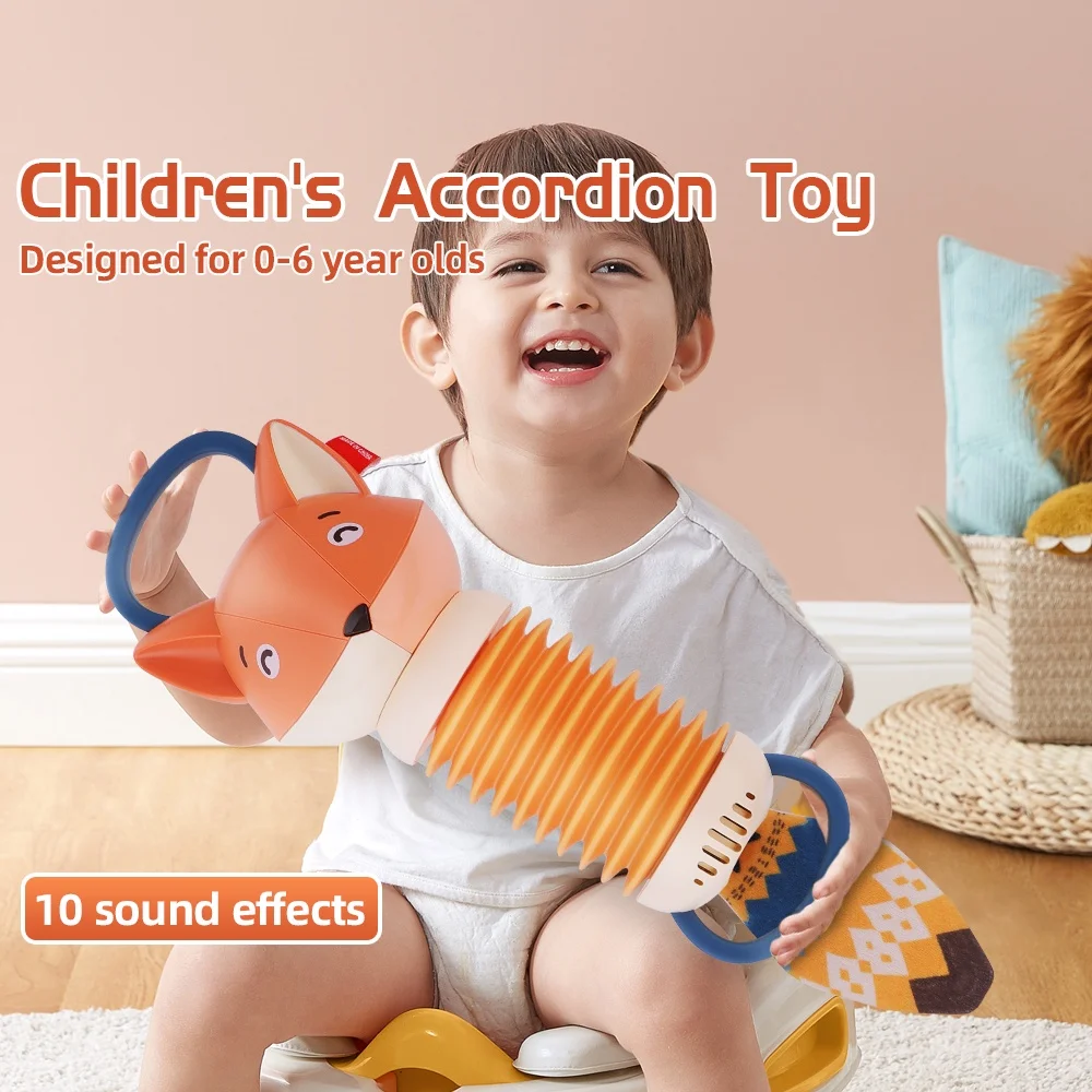 

Little Fox Accordion Baby Music Playing the Accordion Children's Educational Early Childhood Music Learning Toys for Children Gi