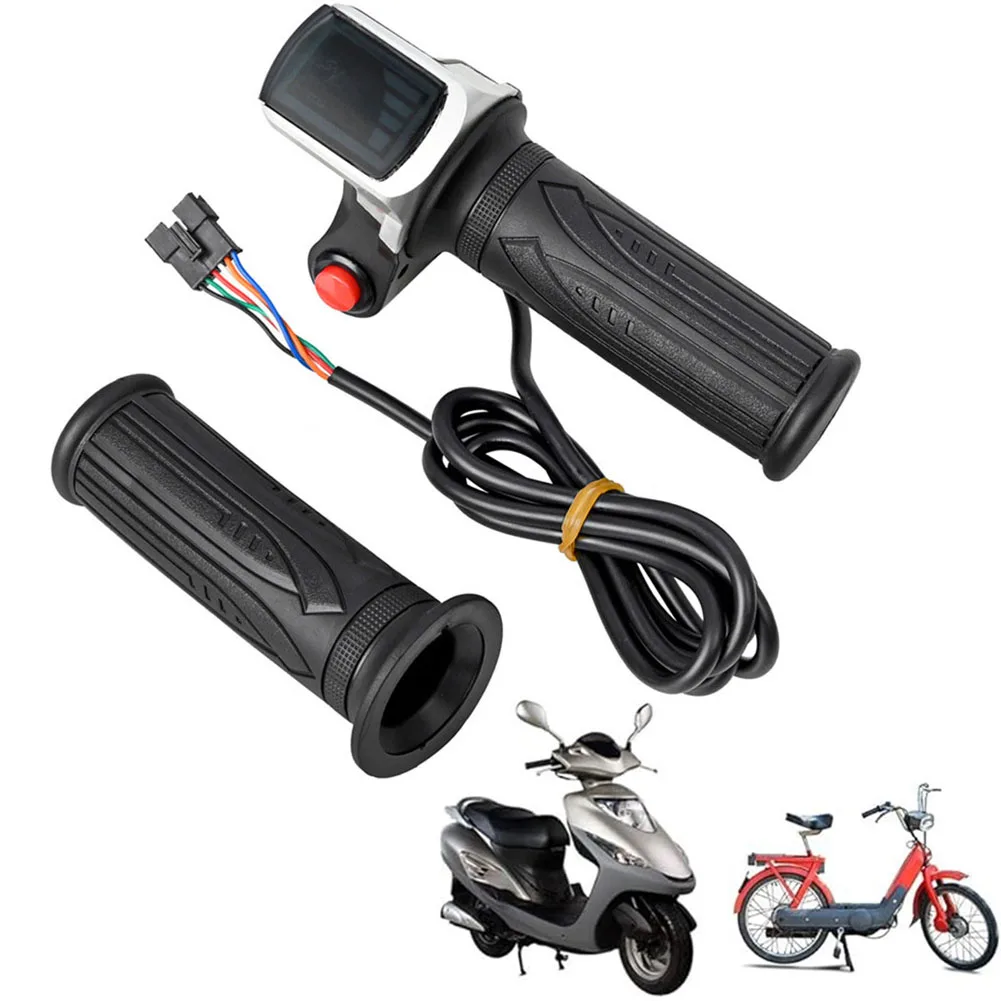 

1pc 36V E-Bike Throttle Electric Scooter Bicycle Grip Handlebar LED Display 6pin Interface For Electric Bike Scooter Tricycle