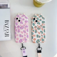 lovely cow pattern wrist strap case for iphone 13 pro max back phone cover for 12 11 pro max x xs xr 8 7 plus se 2020 capa