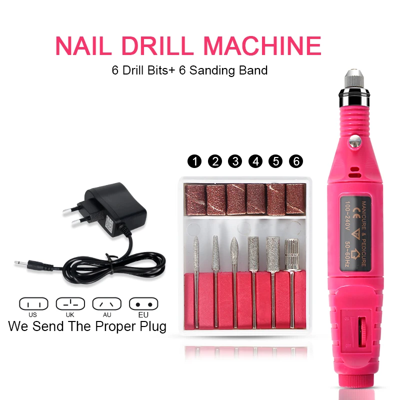 Professional Acrylic Nail Set Gel Kit With 36W UV Lamp And Drill For All Drying Polish Manicure |