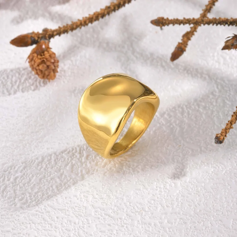 Тиградные уникальные гладкие кольца из нержавеющей стали неправильной формы для