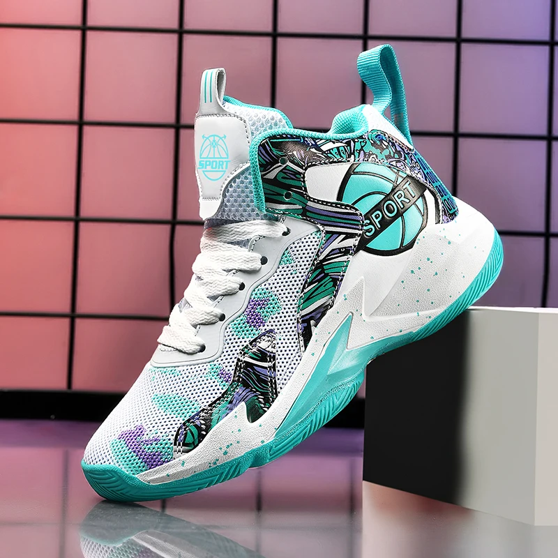 High quality medium children's durable non-slip comfortable basketball sneakers 30-40