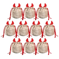 christmas velvet drawstring bag antler gift bags christmas decorations pouch packaging drawstring bag