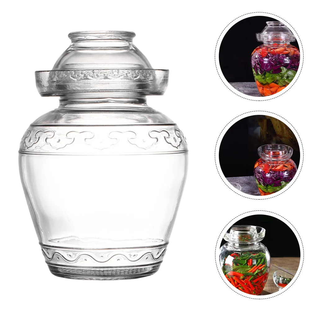 

Glass Storage Jars Lids Kimchi Jar Clear Container Lid Onggi Kimchi Glass Terrarium Lid Glass Fermenting Jars Fermenter