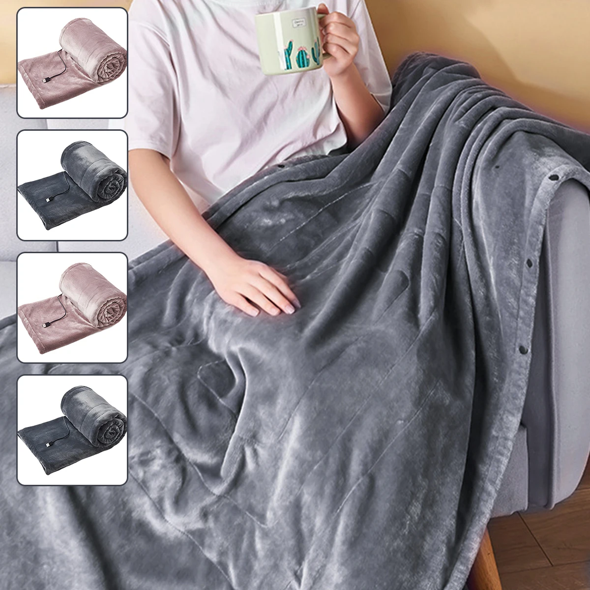 

Одеяло с подогревом, мягкое Фланелевое электрическое покрывало с подогревом, 3 уровня нагрева, быстрый нагрев