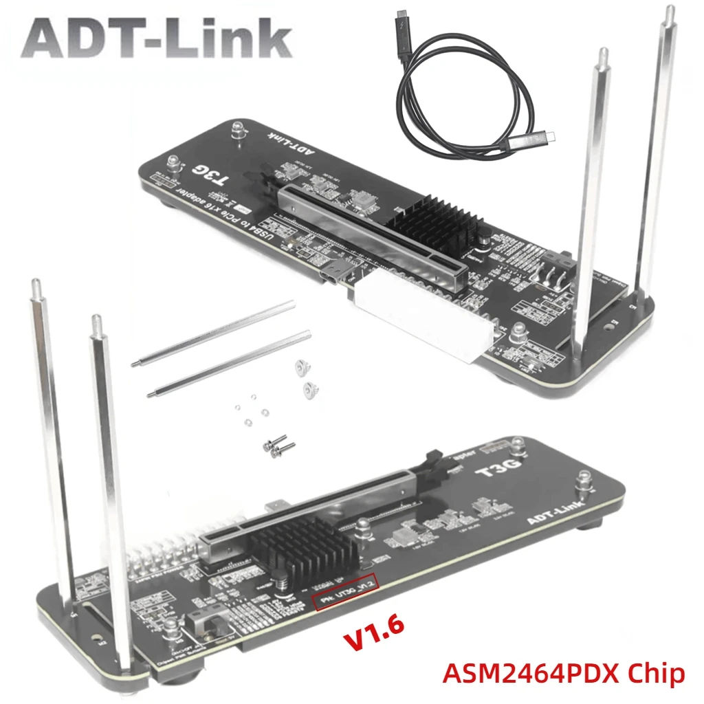 Фото ADT UT3G для NUC ITX STX видеокарта для ноутбука, ПК, внешняя док-станция для графического процессора, USB 4,0 к PCIe X16, адаптер eGPU, совместимый с Thunderbolt 4/3 №1