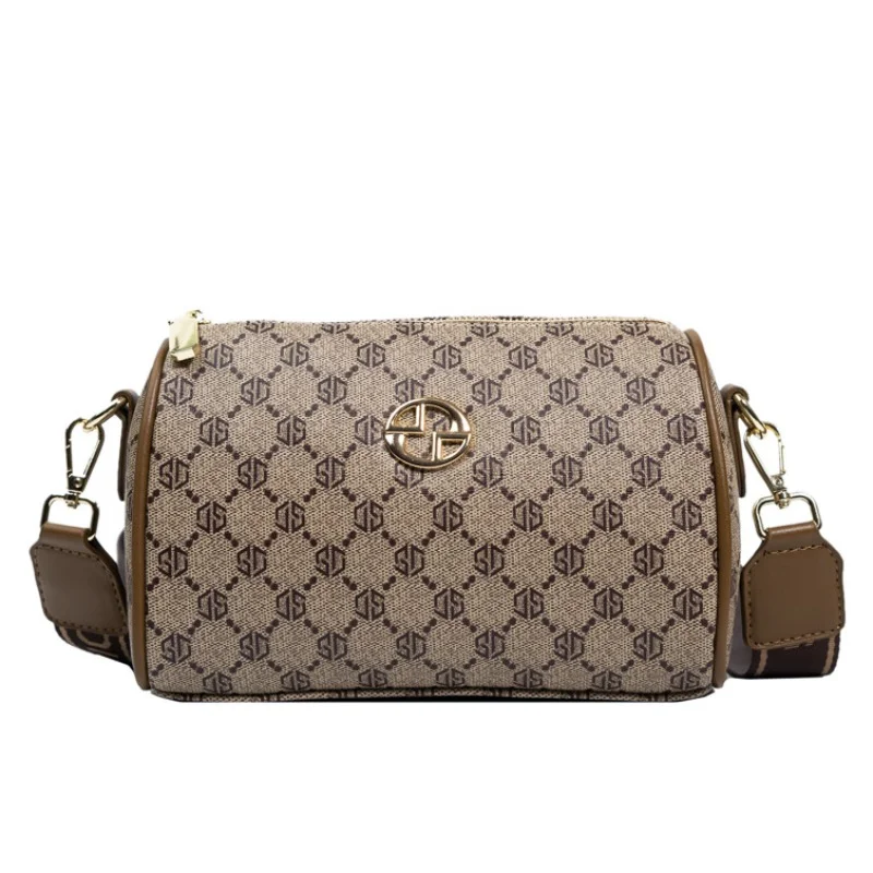 

Wide Strap women's Vintage Cylinder Pillow Crossbody Bag Summer Tote Ladies Luxury Handbags One Shoulder Armpit Bags For Female