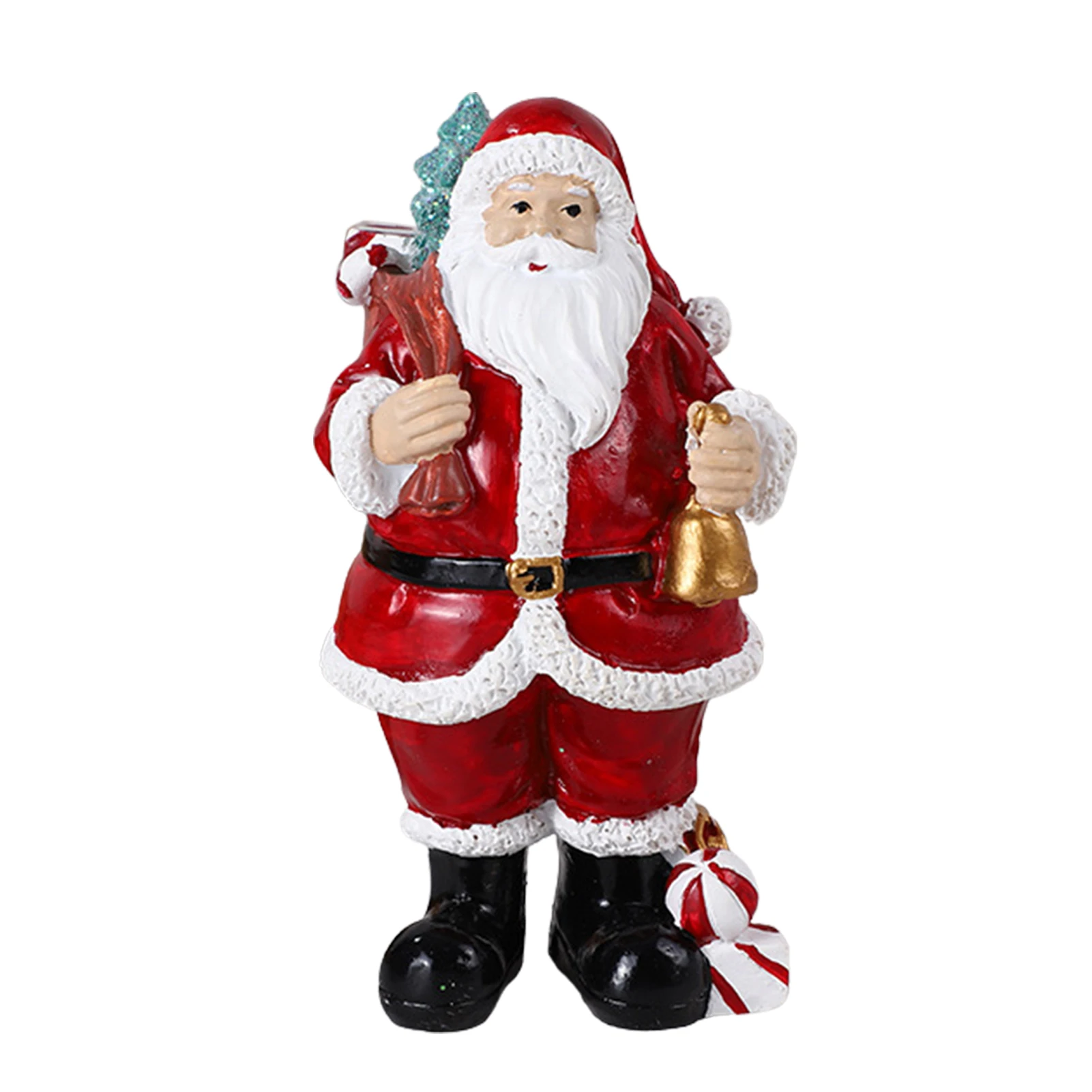 

Santa Claus Resin Ornament Festive Red Standing Santa Christmas Decorations Indoor Home Decor Holiday Party Decoration