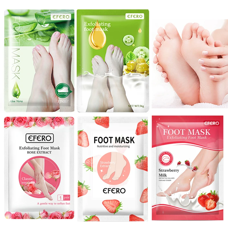 

5Pack Peeling Exfoliating Foot Mask Dead Skin Nourishing Feet Mask Moisturizing Foot Care Pedicure Socks Foot Cream for Heels
