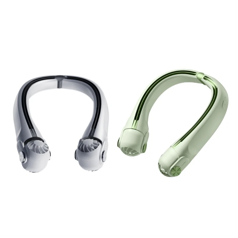 

W8KC подвесной шейный вентилятор портативный кулер вентилятор USB без листьев 360 ° шейный вентилятор охватывающий воздуховыходы 2400 мАч перезаряжаемый вентилятор