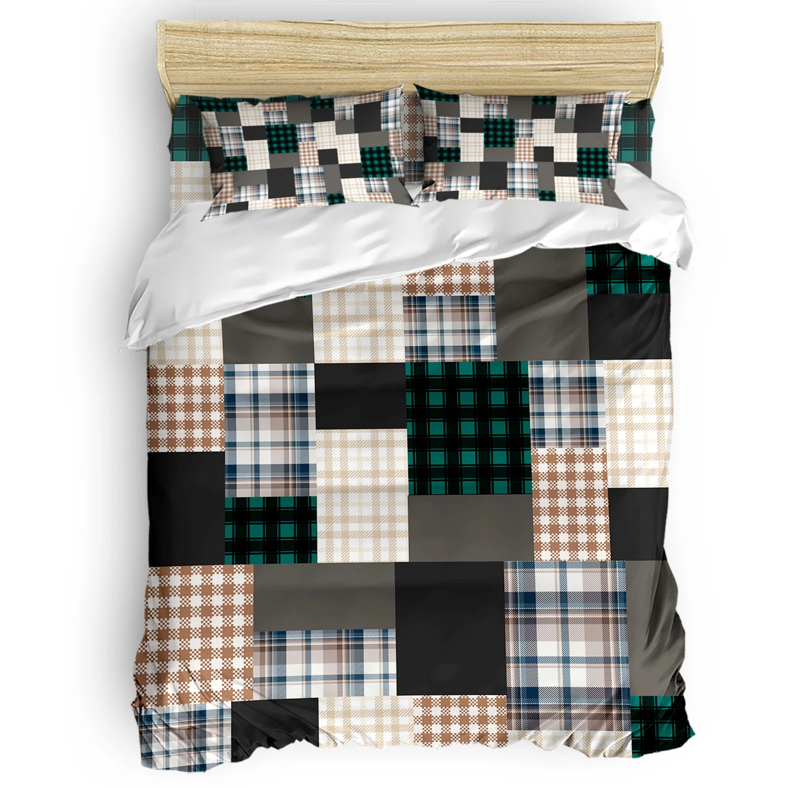 

Buffalo Grid Texture Squares Comfortable Household Goods Bedroom Bed Luxury Duvet Cover 2/3/4 Pieces