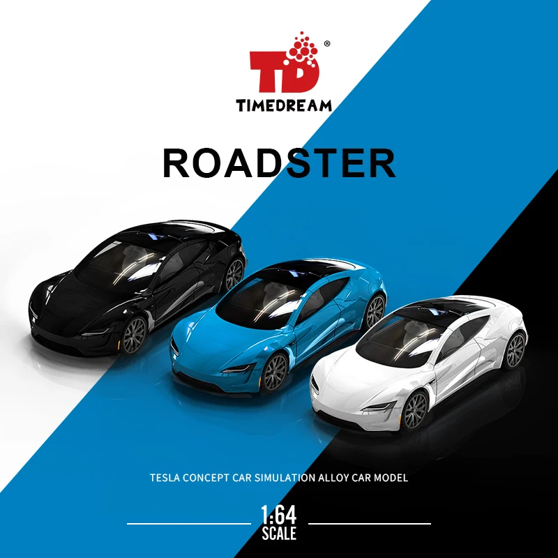 Dream1:64 Tesla Roadste Concept coche modelo de coche fundido a presión
