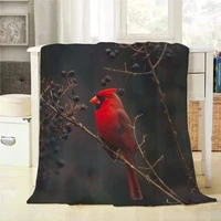 3dprint red and white bird throw blanket flannel super soft lightweight cozy fleece blanket couch sofa bed picnic animal blanket